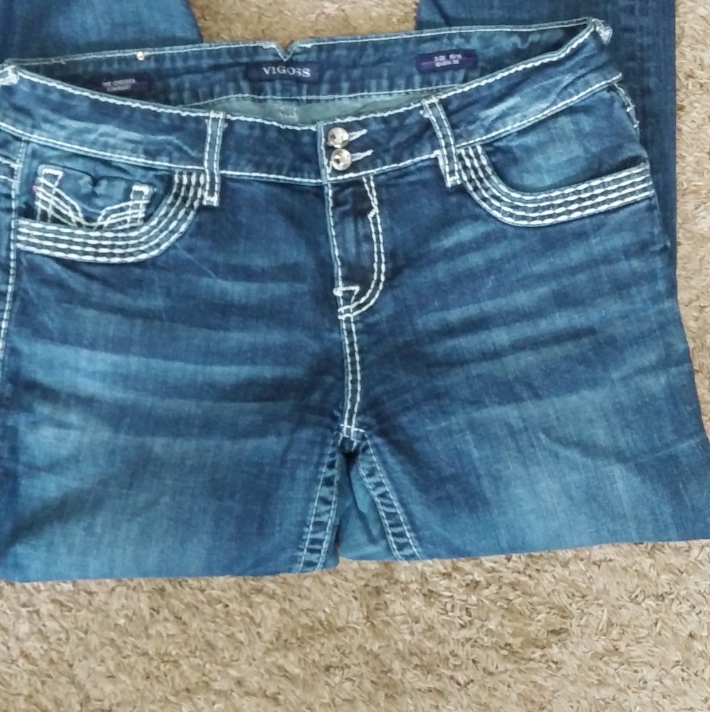 Women's Vigoos blue Jeans Size 15/16 length 35 The Chelsea Slim boot